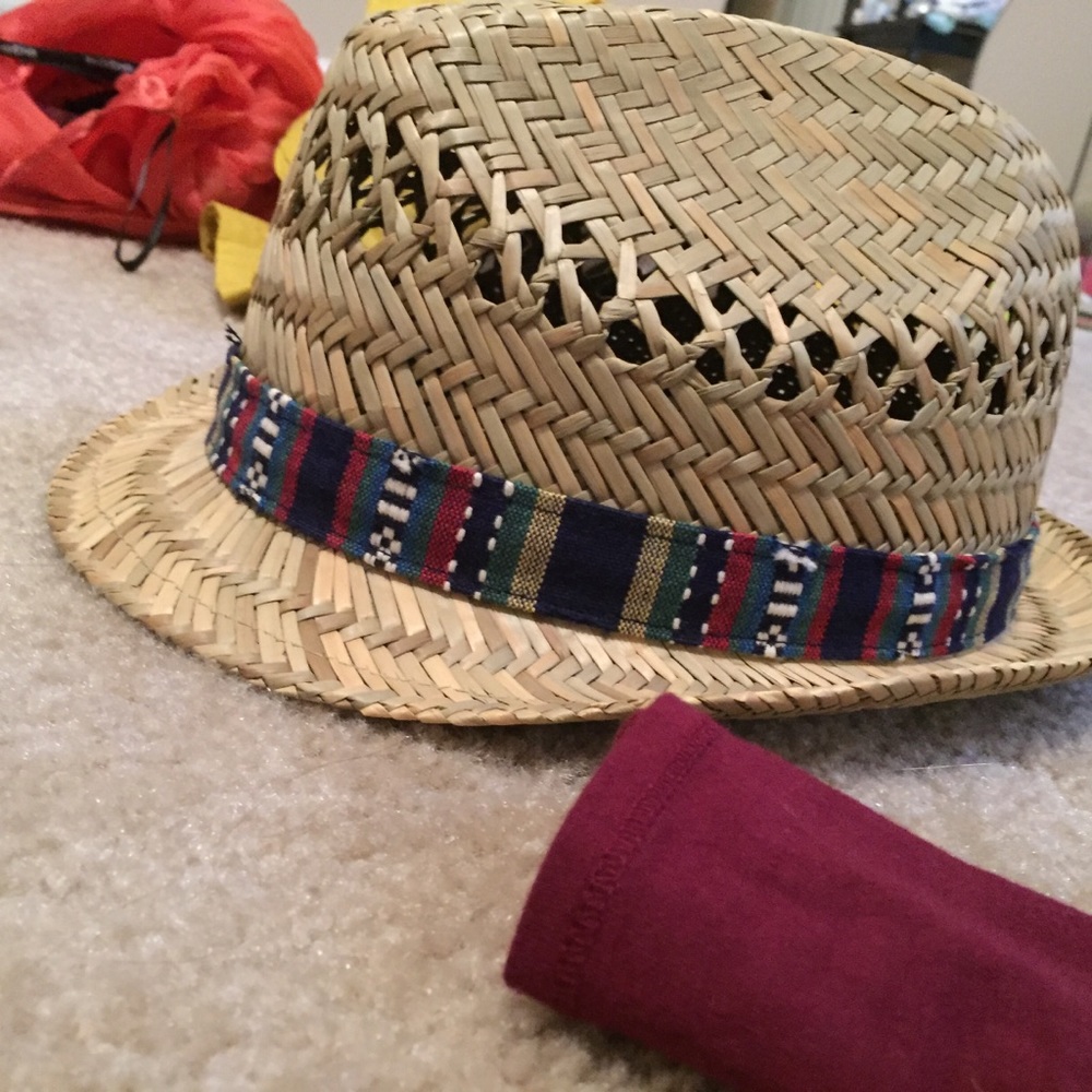 Straw fedora hat